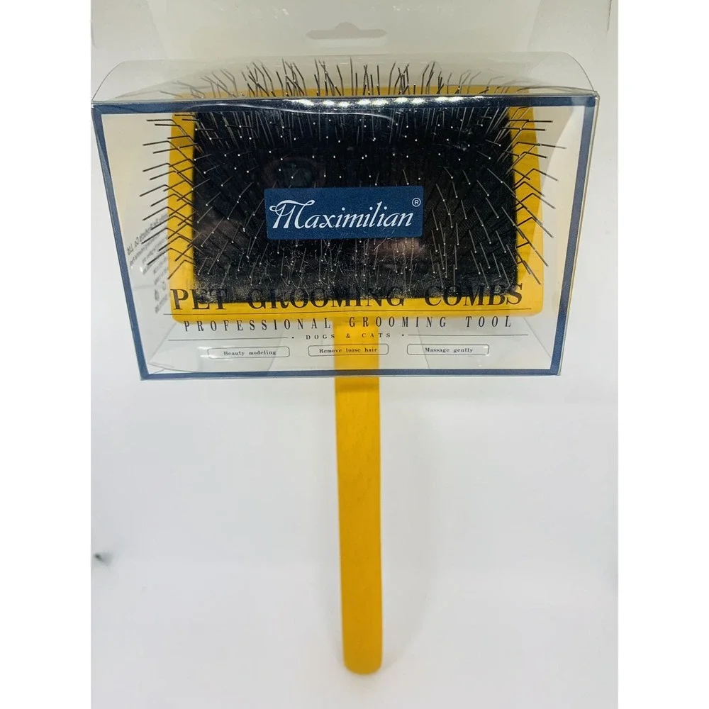 Brush for Dog, Slicker for Grooming, Groomgrip Coating, Yellow , Large NEW!!!